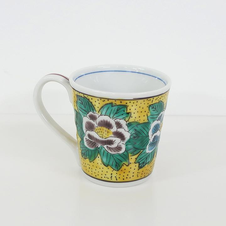 九谷焼 マグカップ コーヒーカップ フリーカップ 吉田屋風牡丹鳥