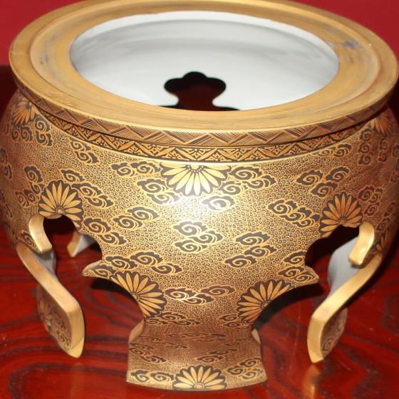 九谷焼 【逸品物】花瓶 陶器 九谷焼 特大台付花瓶(24号高さ74cm 九谷焼 【逸品物】花瓶 陶器 九谷焼 特大台付花瓶(24号高さ74cm