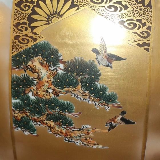 九谷焼 【逸品物】花瓶 陶器 九谷焼 特大台付花瓶(24号高さ74cm 九谷焼 【逸品物】花瓶 陶器 九谷焼 特大台付花瓶(24号高さ74cm