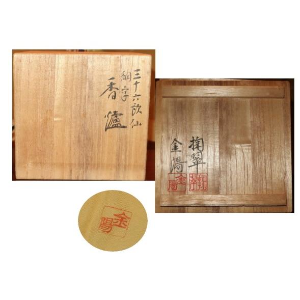 九谷焼 茶道具 香炉 三十六歌仙 小倉百人一首 住田金陽 掬翠作 （限定