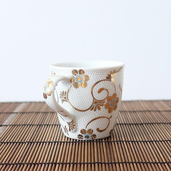 九谷焼 ミニマグカップ デミタスカップ 青粒鉄仙/白粒鉄仙 : ZAZU&CO