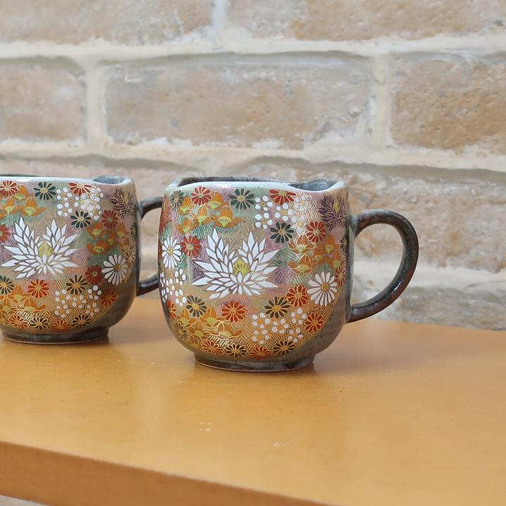 九谷焼 マグカップ コーヒーカップ フリーカップ 金花詰 : ZAZU&CO