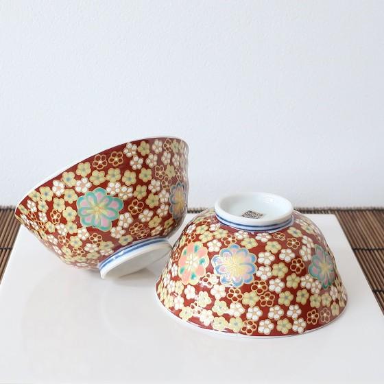 九谷焼 和食器 ごはん茶碗 飯碗 子供飯わん 姫碗 小梅ちらし : ZAZU&CO