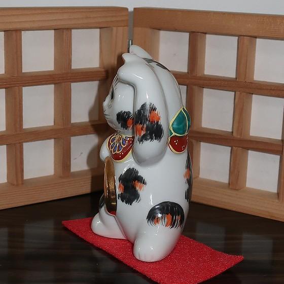 九谷焼 千客万来で金運・商売繁盛 開運 縁起置物 招き猫 三毛