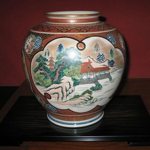 九谷焼 10号花瓶 本金花鳥 庄三風 【公式通販】