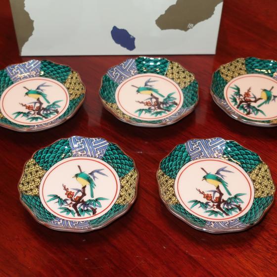 九谷焼 和食器 九谷焼 皿揃（5枚入り）取皿 かわせみ : ZAZU&CO