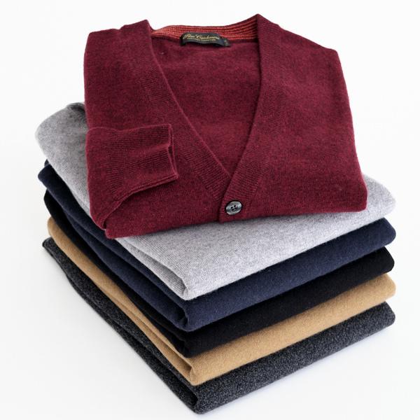 カシミヤ 100％ 無地 カーディガン メンズ 男性 ニット カシミア