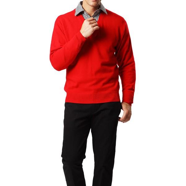 還暦 祝い カシミヤ 100% Vネック セーター メンズ (60歳) 御祝