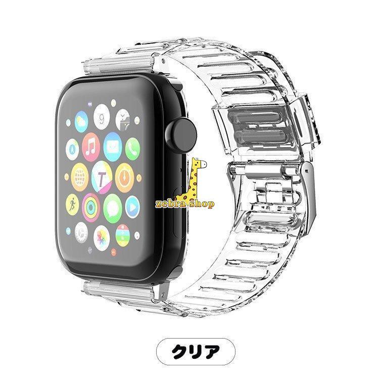 Apple Watch Series9 ベルト クリア 腕時計バンド iWatchアップル バンド おしゃれ シンプル  8-1 アップル クリスタル ウォッチ 軽量 通気性良｜zebra-shop｜21