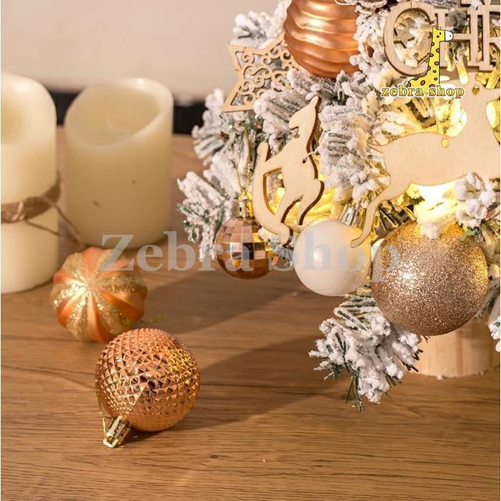 クリスマスツリー 卓上 45cm クリスマスツリー 北欧風 ミニクリスマスツリー LEDライト付き LEDイルミネーション リボン キラキラ オーナメント 卓上ツリー｜zebra-shop｜07