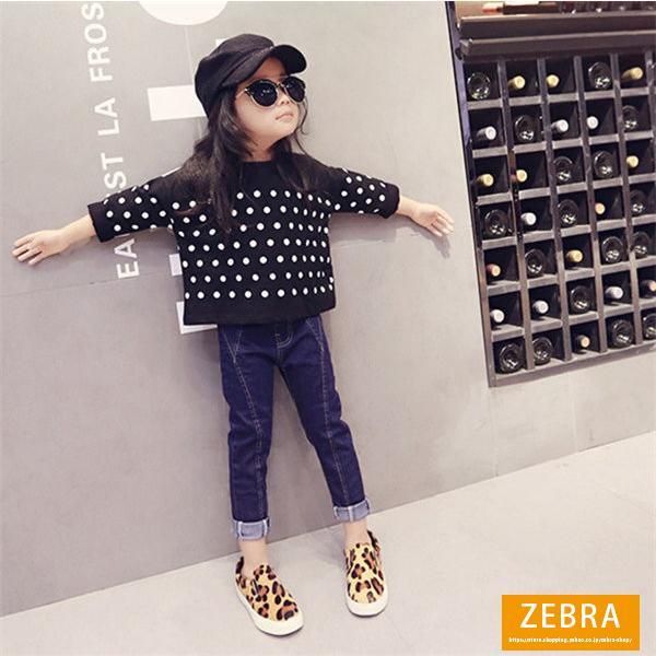 キッズ 子供 デニムパンツ 女の子 ジーンズ ジーパン ズボン ロングパンツ ウェストゴム｜zebra-shop｜02