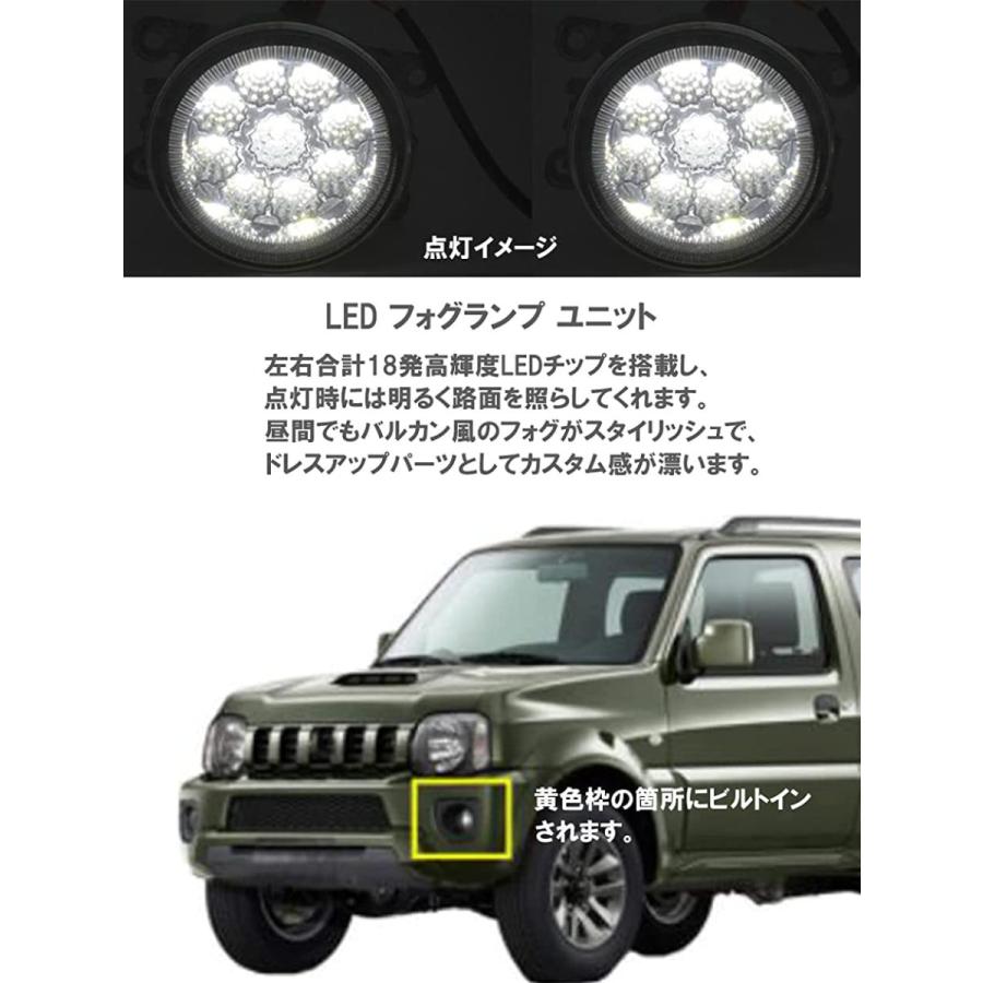 フォグランプユニット LED 高輝度 ジムニー 日産 汎用 純正交換品 スズキ