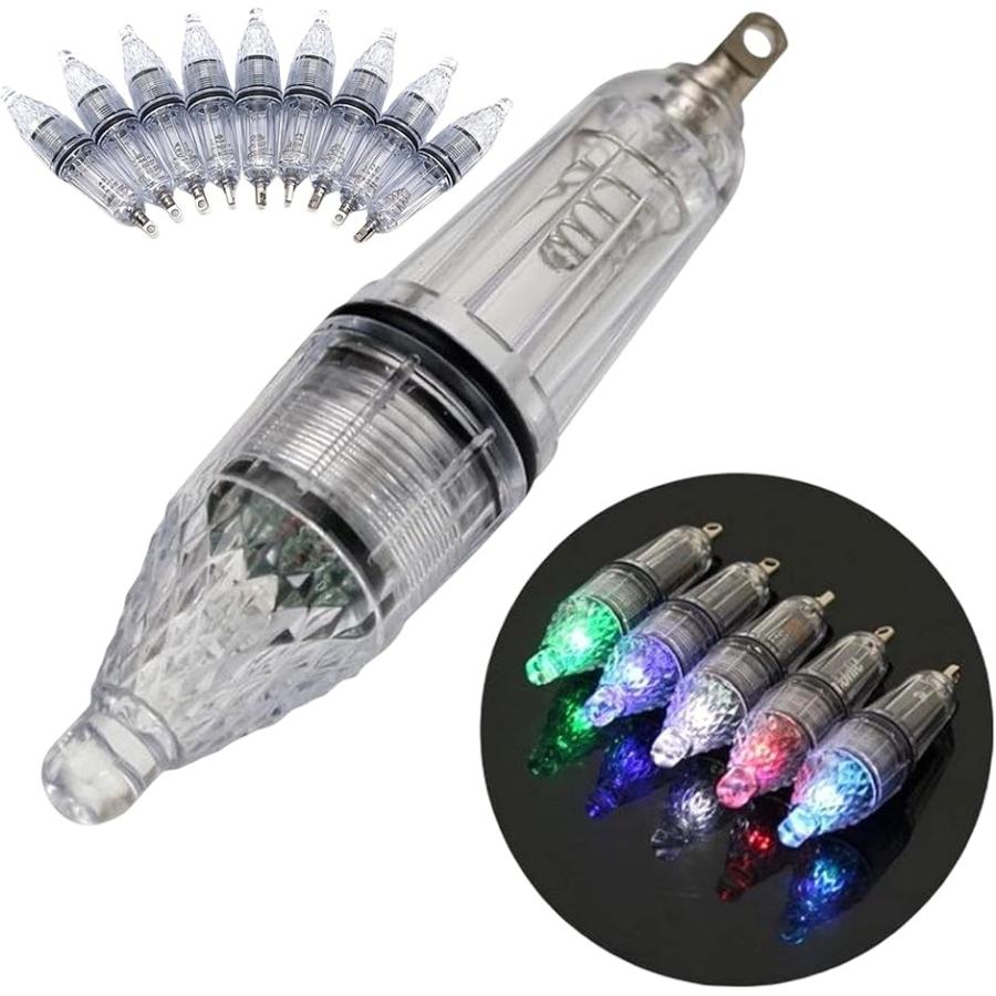 集魚灯 水中ライト Led 水中ledライト イカ釣り 夜釣り 海釣り 電池式 レインボー色 8本 希望者のみラッピング無料