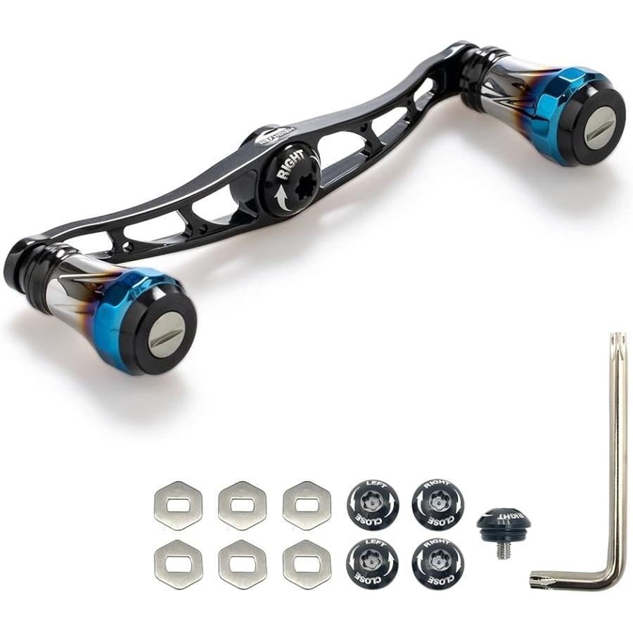 割引価格 ベイト リール ハンドル 9色 70航空アルミ製 シマノ ダイワ アブガルシア 通用 ベイトリール 72 Mdm ブラック 115mm Cisama Sc Gov Br