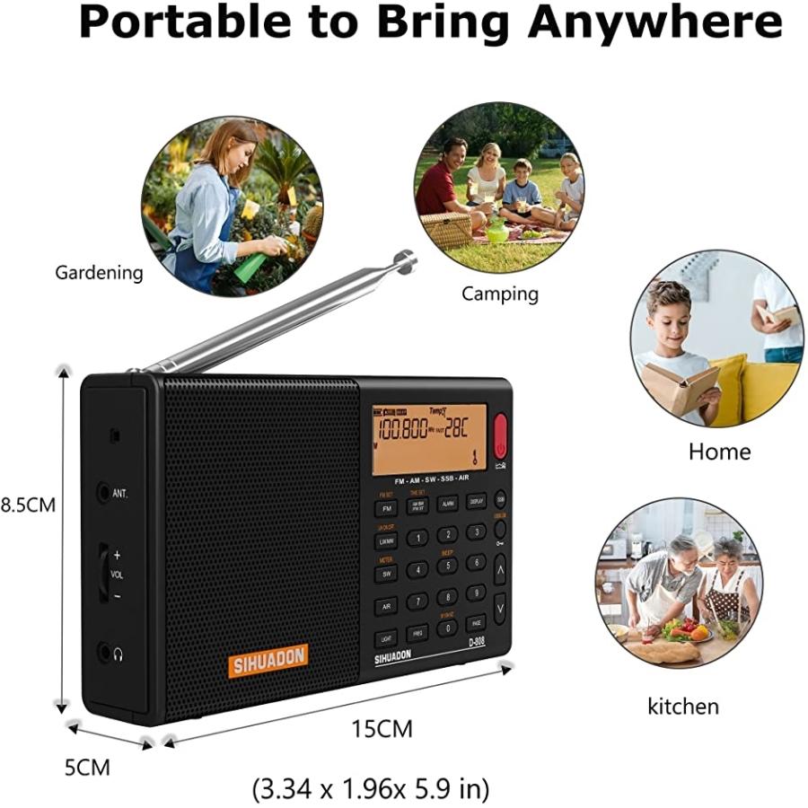格安販売中 D 808 Ssb lラジオ Fm Am 短波 長波 エアバンドdsp Rds 高感度 ポータブルラジオ ポータブルオーディオアクセサリー