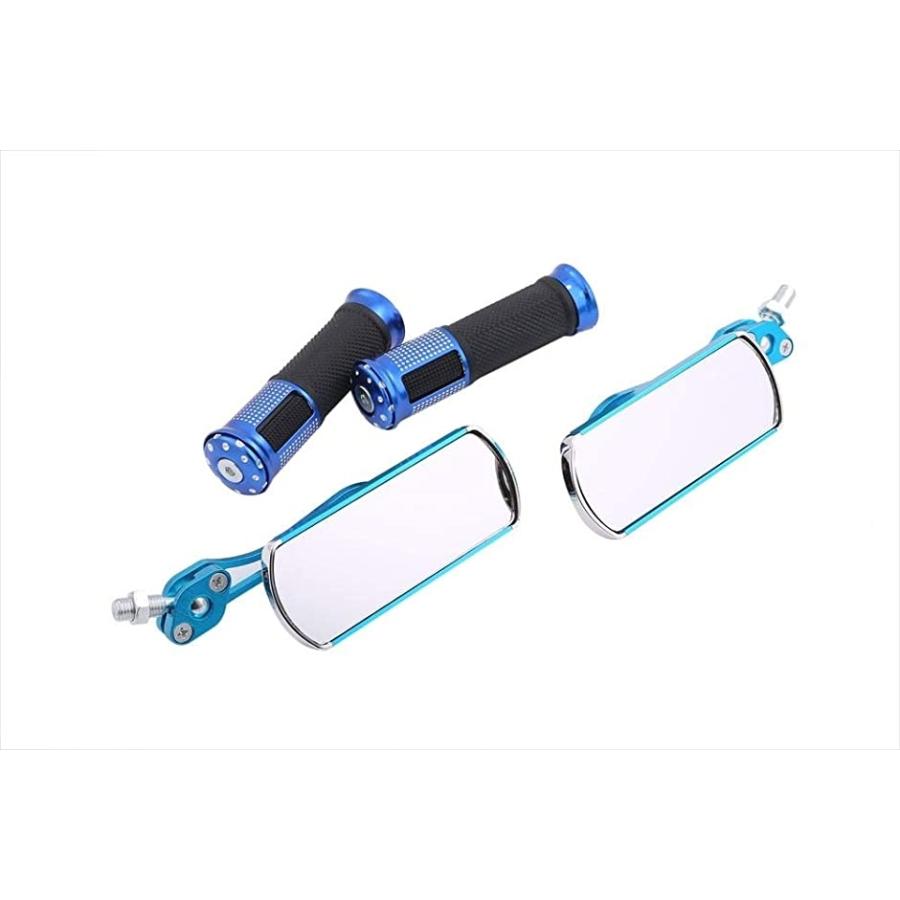 安心発送 バイク 快適走行 カスタム スクエア バック ミラー グリップ 左右 セット 6色 ネジ サイズ 8mm 10mm 汎用 等 Mdm ブルー Dprd Jatimprov Go Id