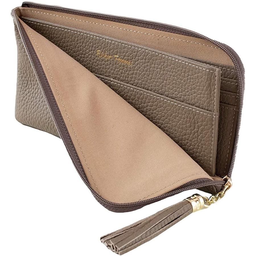 爆売り Rickers 長財布 薄い財布 レディース L字ファスナー 薄型 本革 ニュアンスカラー 5色 トープ 大注目 Nooitmeergrasmaaien Be