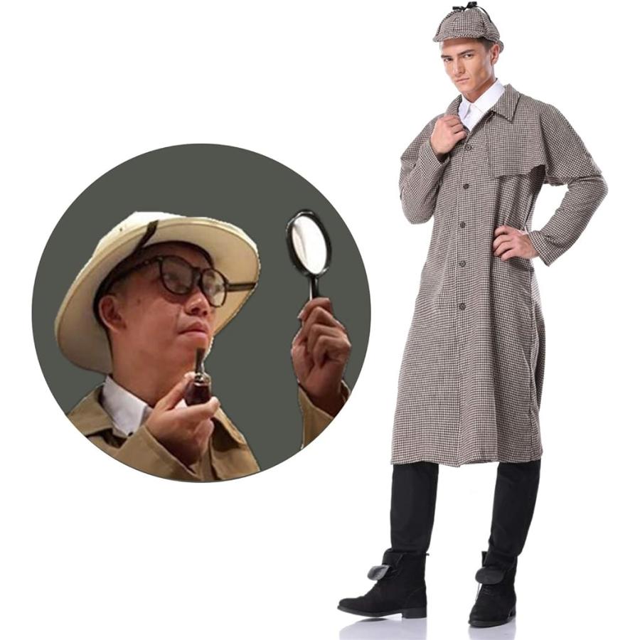 海外 正規品 探偵 コスプレ 衣装 メンズ コスチューム コート 帽子 虫眼鏡 4点セット Mサイズ M Heirloomedblog Com