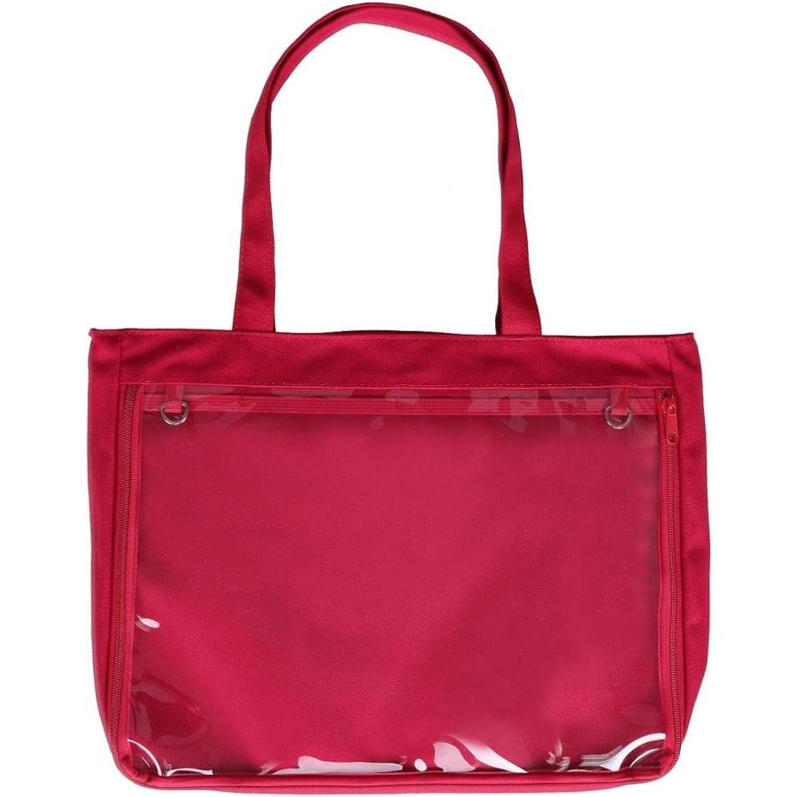 痛バッグ トートバッグ 見せバッグ 透明 ビニール おたく バック かばん デイバック 痛いバッグ 缶バッジ 大容量 通学 レッド 2b8oj36fot ゼブランドショップ 通販 Yahoo ショッピング