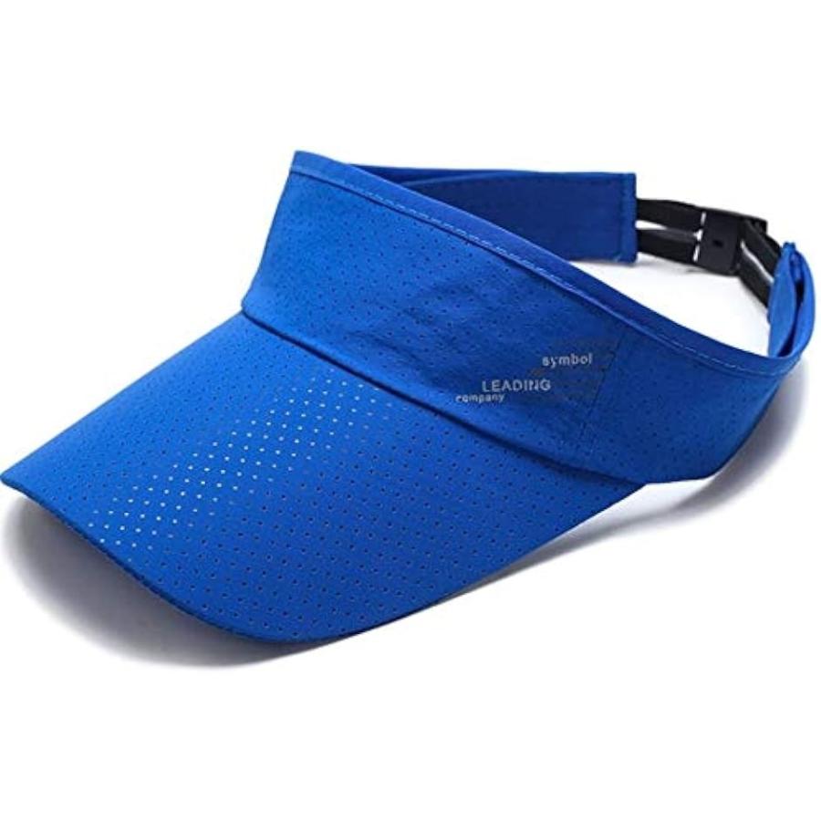 パンダストア スポーツ サンバイザー ランニング ゴルフ キャップ 帽子 吸汗速乾 UVカット 日焼け防止 メンズ レディース(ブルー)