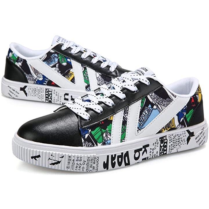 派手 メンズ スニーカー シューズ 柄 あり ロゴ ローカット カジュアル フラット 柄物 ブラック 黒 色 27 0 Cm 2b8x1vlox9 ゼブランドショップ 通販 Yahoo ショッピング