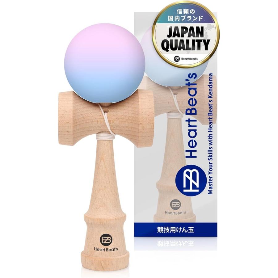 モダンなパステルカラー 7色 競技用けん玉 剣玉 けんだま Kendama 民芸品 マット塗装 ツートン(ライトパープル/ライトブルー)（Yahoo!・ゼブランドショップ）
