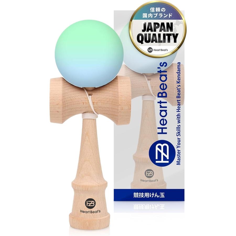 モダンなパステルカラー 7色 競技用けん玉 剣玉 けんだま Kendama 民芸品 マット塗装 ツートン(ターコイズ/ライトブルー)（Yahoo!・ゼブランドショップ）