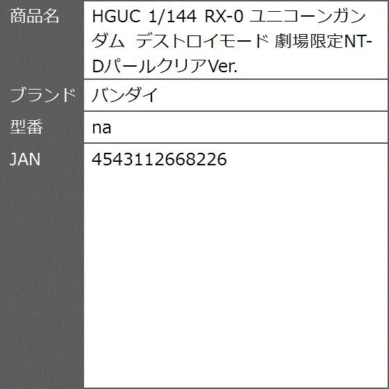 Hguc 1 144 Rx 0 ユニコーンガンダム デストロイモード 劇場限定nt Dパールクリアver Na 2bbt4lvyyr ゼブランドショップ 通販 Yahoo ショッピング