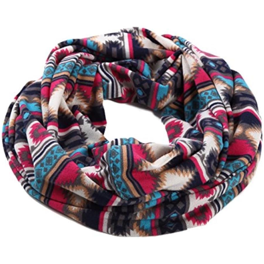 ランキング第1位 スヌードマフラー ネイティブ柄 エスニック オルテガ レディース メンズ ネックウォーマー オルテガ柄 ボアなし フリーサイズ