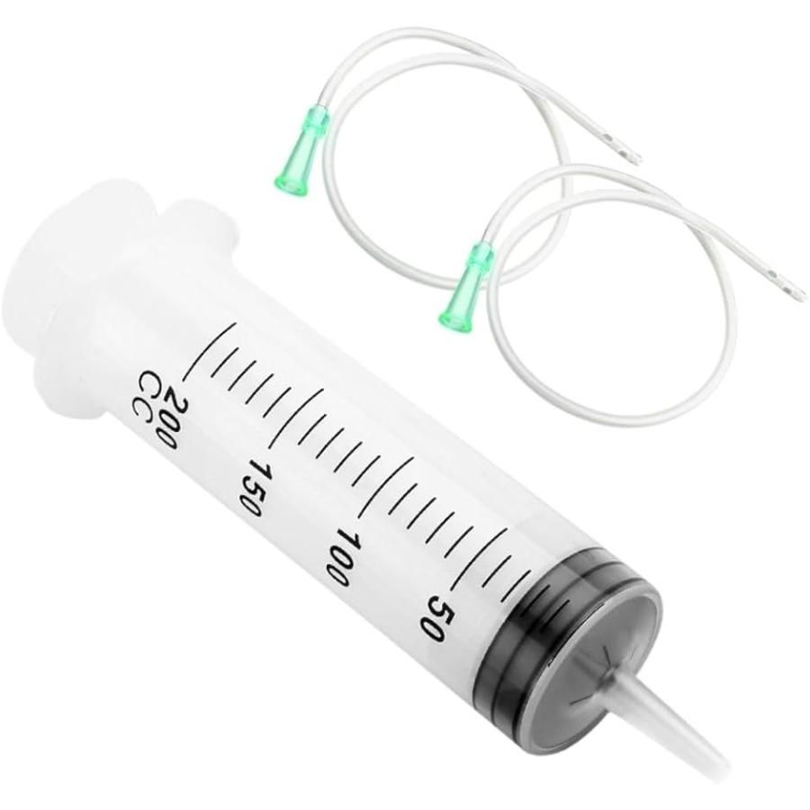 注射器 シリンジ チューブ 液体 エア抜き オイル 耐油 工作用 計量 園芸 プラスチック (クリア,  200ml)（Yahoo!・ゼブランドショップ）