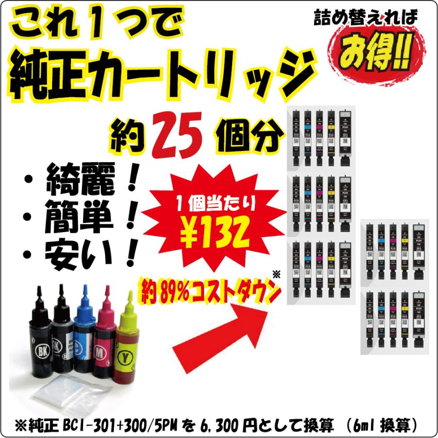 ( RPC300BK30 ) キヤノン BCI-301BK BCI-331BK BCI-301+300/5MP BCI-331+330/6MP 対応 詰め替え リピート インク 30ml 染料 黒 BLACK｜zecoocolor｜06