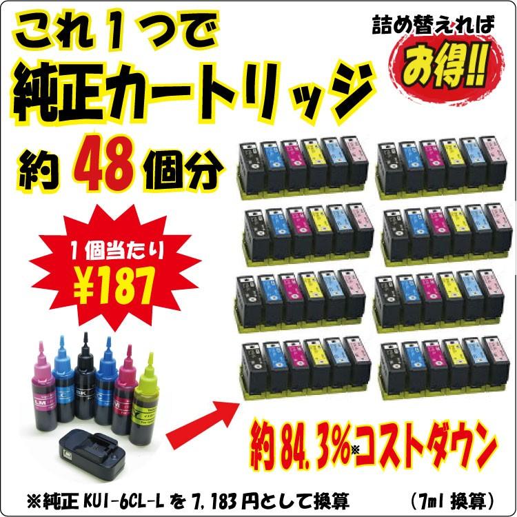 ( ZCEKUI6X60-R ) KUI-6CL EP-879 EP-880 エプソン プリンター 用 クマノミ 詰め替えインク 6色x各60ml ICチップ リセッター付 スターターセット｜zecoocolor｜06