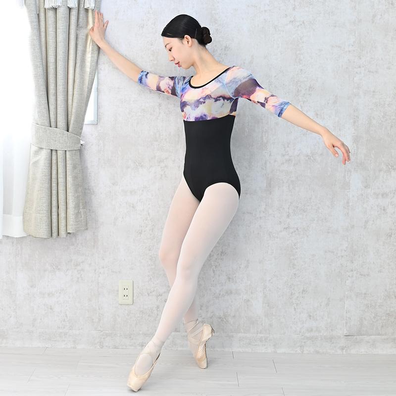 レオタード ストレッチ素材 メッシュ素材 バレエレオタード 胸 パッド