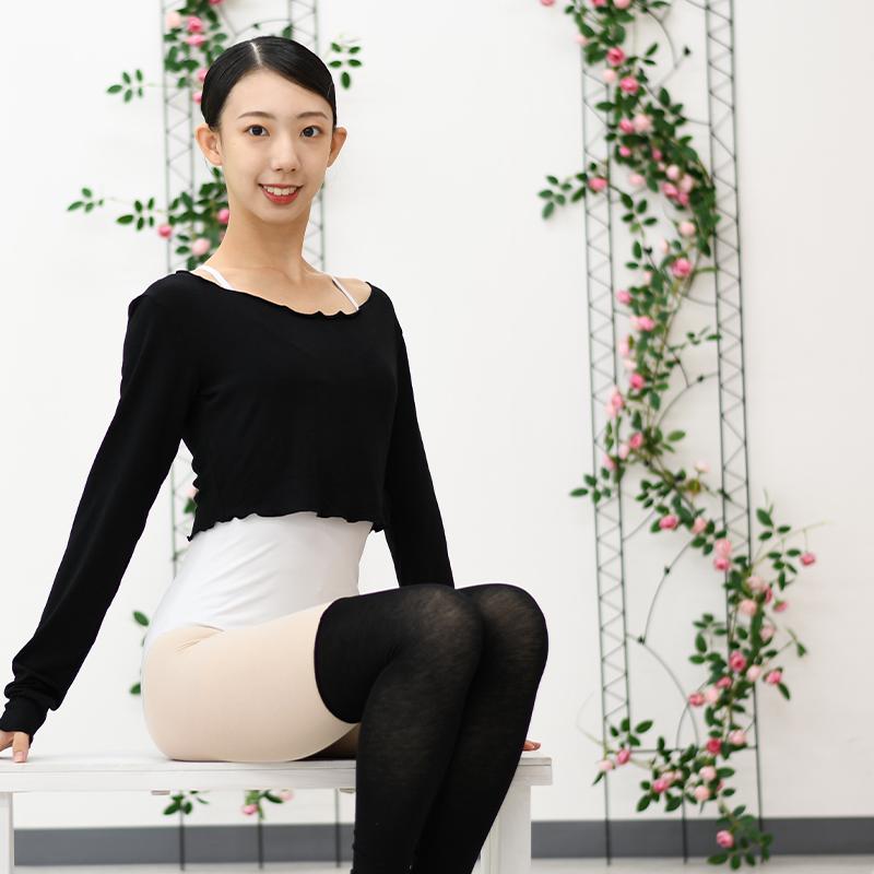 バレエ トップス 大人 長袖 ラウンドネック レッグウォーマーセット