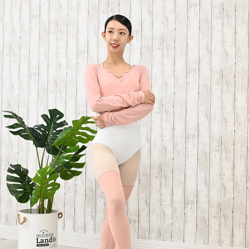 バレエ トップス 大人 長袖 ラウンドネック レッグウォーマーセット