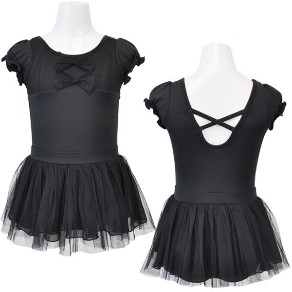 新品未使用☆チャコット☆Kids☆スカート付レオタード☆ブラックプリント☆110 バレエ レオタード スカート付き 子供 ナイロン バレエレオタード 子供