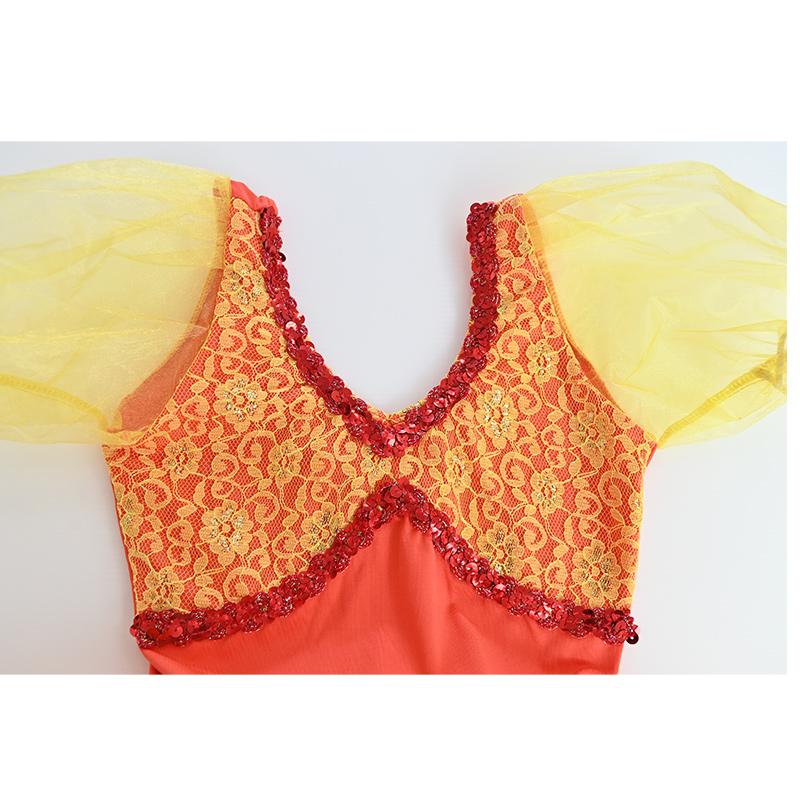 バレエ チュチュ 子供 オレンジ レオタード tutu バレエ衣装 舞台 衣装