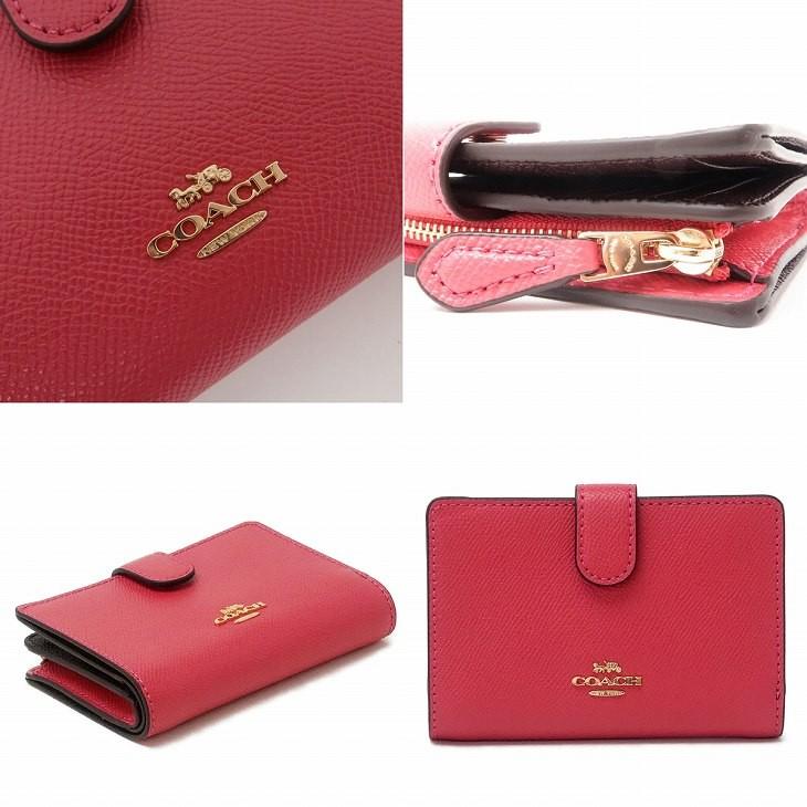 COACH コーチ 財布 レディース 二つ折り財布 ロゴ ピンク レザー COACH コーチ 財布 レディース 二つ折り財布 ロゴ ピンク レザー
