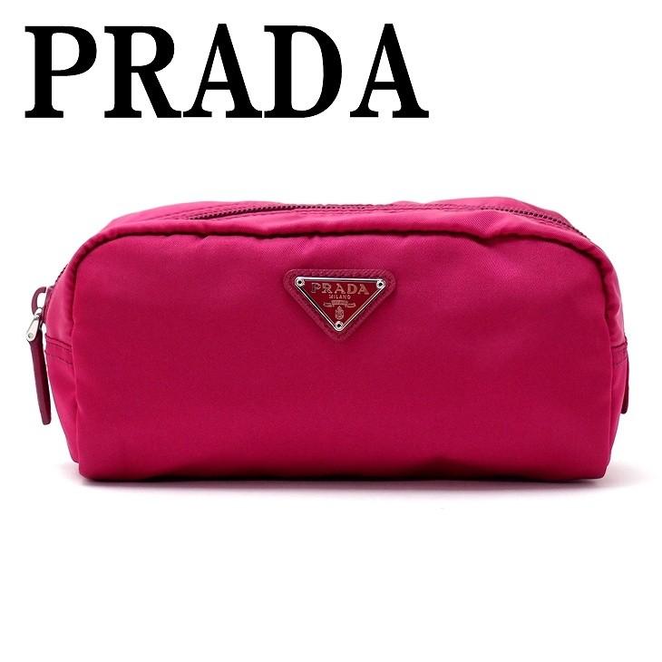 プラダ PRADA ポーチ コスメポーチ 化粧ポーチ ピンク 小物 ロゴ