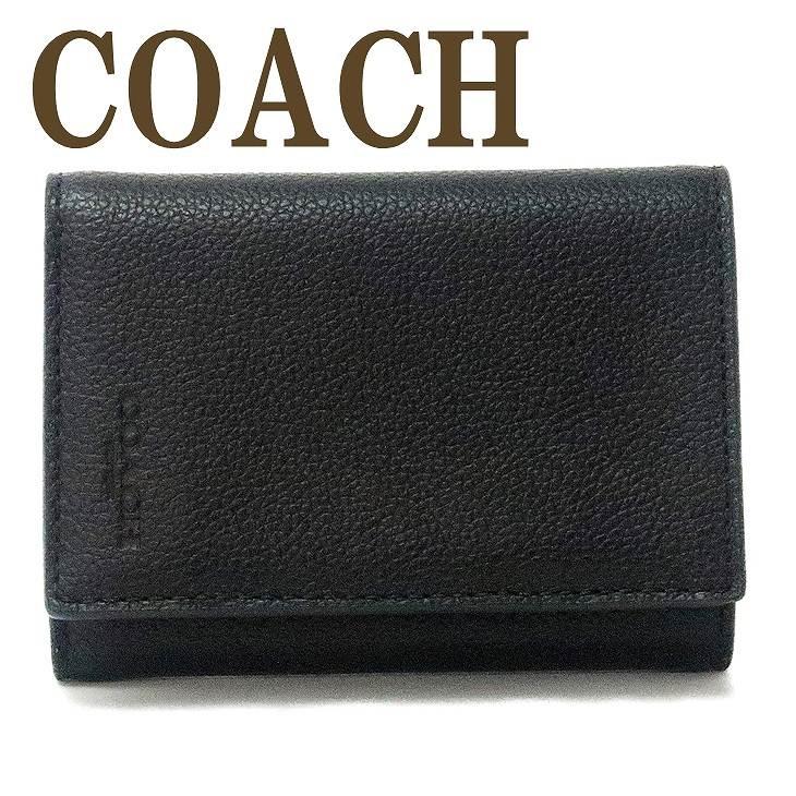 COACHコーチブラックレザー三つ折り財布 新品】coach コーチ 三つ折り財布 ブラック｜Yahoo!フリマ（旧