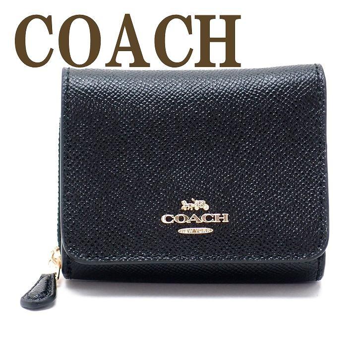 コーチ 財布 COACH 三つ折り 財布 レディース レザー ブラック黒