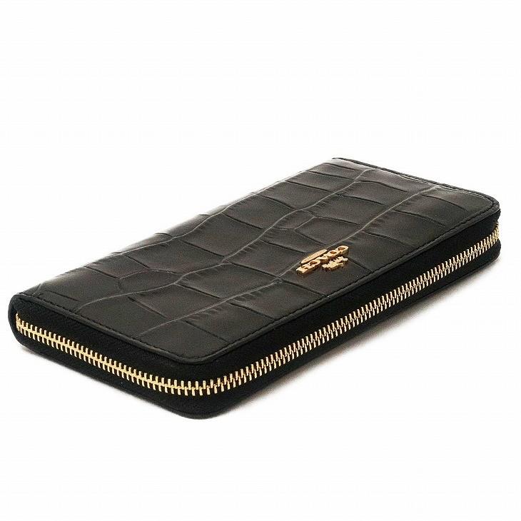 【極美品】COACH クロコ型押し 長財布 ユニセックス ラウンドファスナー 革 希少 極美品】コーチ 長財布 ラウンド クロコ型押し ロゴ金具