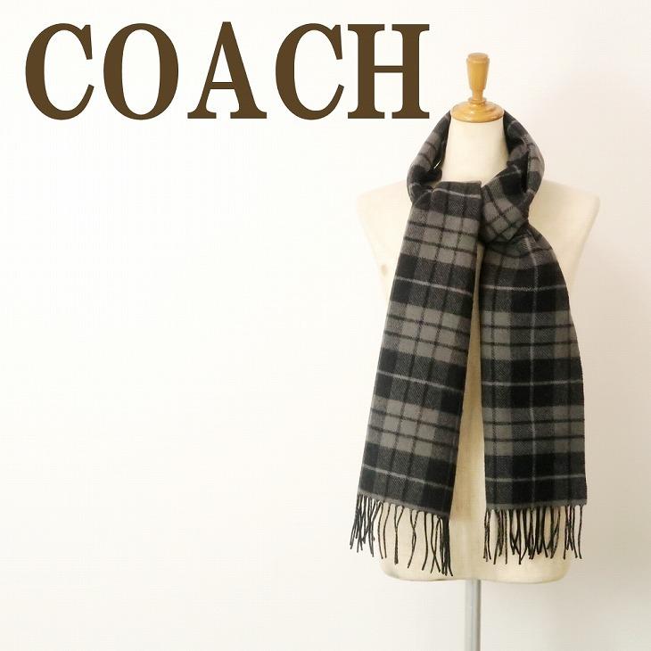 コーチ COACH マフラー メンズ ストール カシミヤ混 男女兼用 レディース チェック ホースキャリッジ リバーシブル 4624BLK