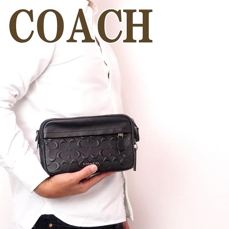 コーチ COACH バッグ メンズ ショルダー セカンド クラッチバッグ ポーチ ブランド レザー シグネチャー 50713QBBK｜zeitakuya