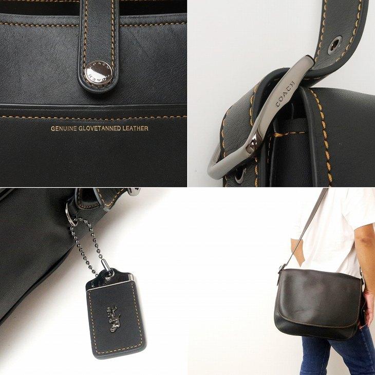 HH　COACH ブラックレザー 肩掛けバッグ COACH（コーチ） 【並行輸入品】コーチ バッグ メンズ ショルダー