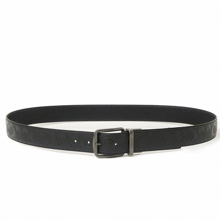 COACH ブラックレザーベルト ブラック コーチ COACH ベルト （ブラック） -ファッション通販 FASHION