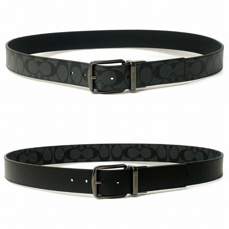 COACH コーチ ベルト メンズ レザー シグネチャー 64839CQBK