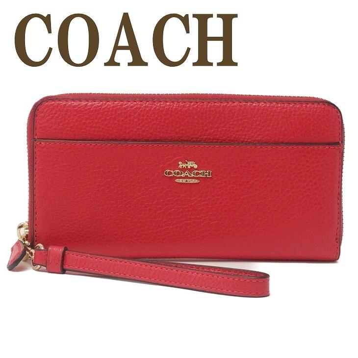 コーチ COACH 財布 レディース 長財布 ロゴ ストラップ ラウンドファスナー レザー 6643IMORP｜zeitakuya