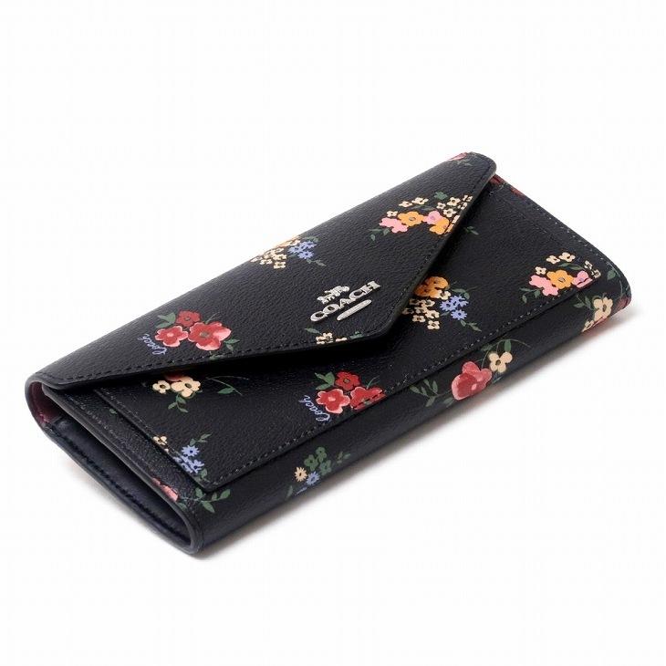 COACH コーチ 財布 レディース 長財布 花柄 ブラック 黒 COACH コーチ 財布 レディース 長財布 花柄 ブラック 黒