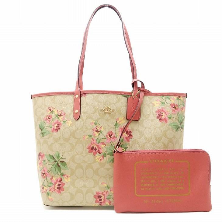 COACH コーチ バッグ レディース トートバッグ リバーシブル 花